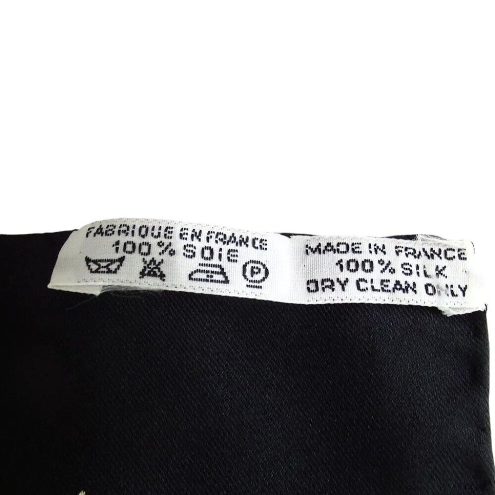 010176AQ (S1) Hermes Scarf Carre 90 Passiflores Black Silk - Picture 8 of 9
